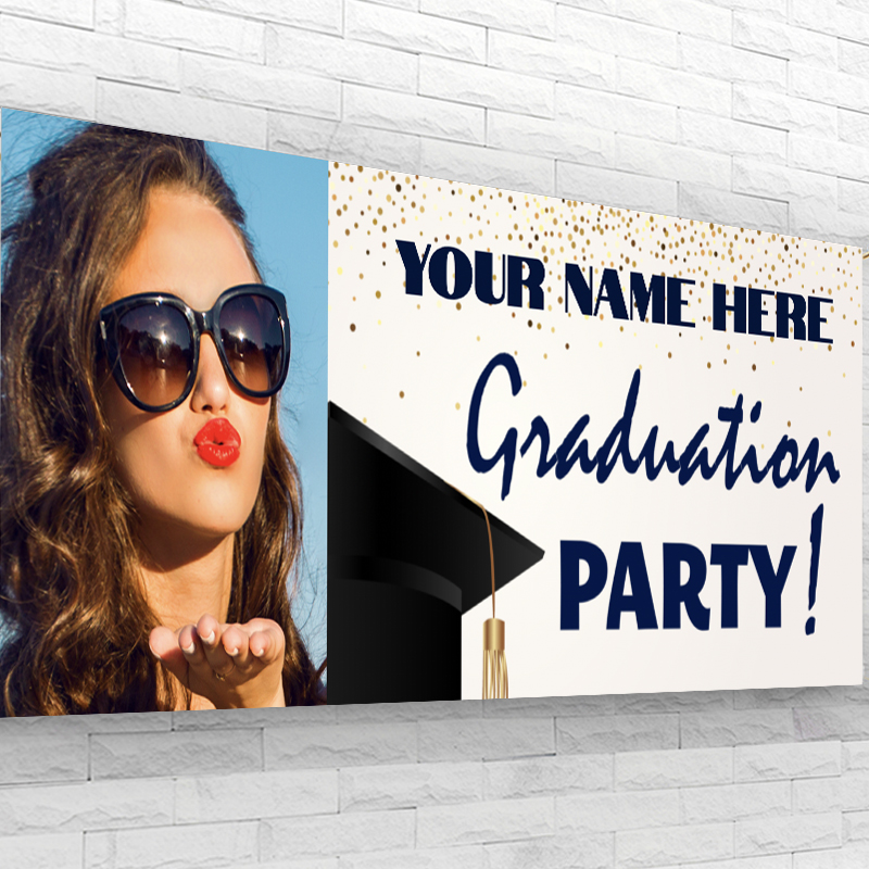 3x8 Graduation Party Banner with picture- Editable!