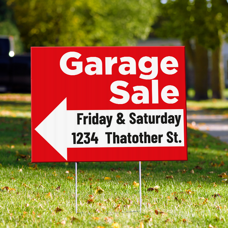 Yard Signs - Left Arrow Garage Sale Template