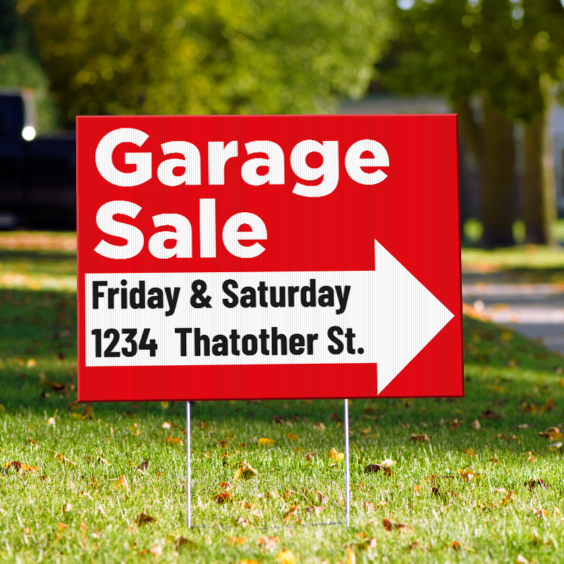 Yard Signs - Right Arrow Garage Sale Template