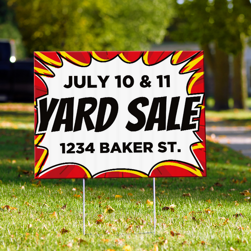 Yard Signs - Yard Sale Burst Template